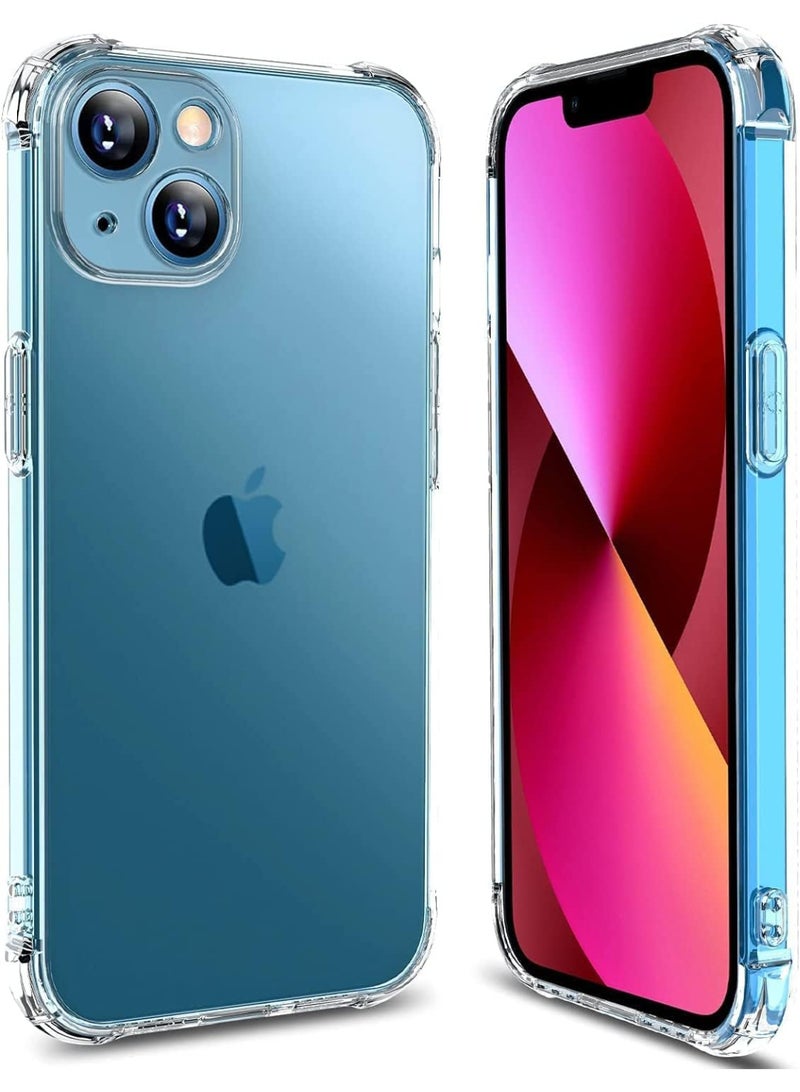 Case Compatible with iPhone 13/14 Cover Silicone Transparent TPU Gorilla Anti-shock Protector Camera Shockproof Corners - Clear - Image 2